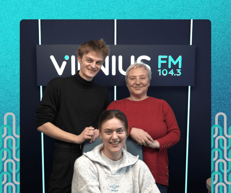 Režisierius Justinas Vinciūnas ir dramaturgė Gabrielė Česevičiūtė , laidoje Vilniaus ritmu