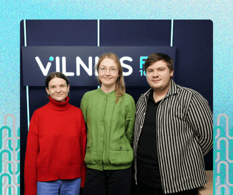 kino centro „Skalvija“ atstovės Auksė Podolskytė ir Laura Bartusevičiūtė, laidoje Labas, Vilniau!
