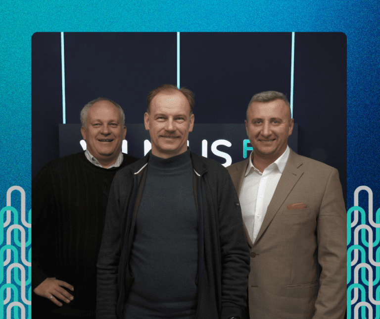 Eimantas Kirkliauskas -Lietuvos vandens tiekėjų asociacijos (LVTA) prezidentas ir dr. Mindaugas Rimeika - Vilnius Gedimino Technikos Universiteto Aplikos inžinerijos ir vandens inžinerijos katedros docentas, laidoje Sostinės horizontai