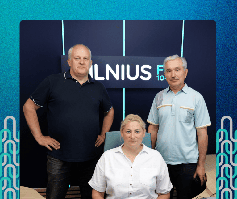 Dubingių laivo „Laumaris“ įkūrėja Laura Leškevičiūtė ir Dubingių seniūnas Kęstutis Kaminskas , laidoje Sostinės horizontai