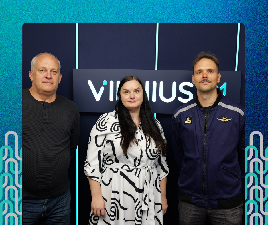 Antano Gustaičio aviacijos instituto prodekanas dr. Laurynas Šišovas ir Laura Mineikienė Zujūnų bendruomenės pirmininkė, laidoje Sostinės horizontai